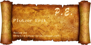 Plutzer Erik névjegykártya